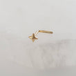 Load image into Gallery viewer, 14K Gold Star Nose Stud • L Bend Nose Stud • 20 Gauge Nose Jewelry • Tiny Star Nose Stud • Diamond Star Stud • Compass Star Stud