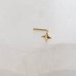 Load image into Gallery viewer, 14K Gold Star Nose Stud • L Bend Nose Stud • 20 Gauge Nose Jewelry • Tiny Star Nose Stud • Diamond Star Stud • Compass Star Stud