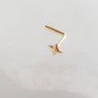 Load image into Gallery viewer, 14K Gold Star Nose Stud • L Bend Nose Stud • 20 Gauge Nose Jewelry • Tiny Star Nose Stud • Diamond Star Stud • Compass Star Stud