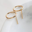 Load image into Gallery viewer, Modern Circle Studs • Petite Gold Studs • Open Circle Earring Posts • Simple Minimal Earrings • Silver Circles • Dainty Style