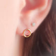 Load image into Gallery viewer, Modern Circle Studs • Petite Gold Studs • Open Circle Earring Posts • Simple Minimal Earrings • Silver Circles • Dainty Style