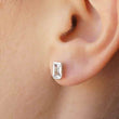 Load image into Gallery viewer, Crystal Baguette Studs • Elegant & Classic Earrings • Silver Studs • Modern Style • Minimalist Fashion • Clear Crystal Stud Earrings