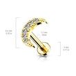 Load image into Gallery viewer, Crystal Pavé Crescent Moon Studs • Tiny Flat Back Earrings • Small Stud Earrings • Crescent Moon Earrings • Screw Back • Body Jewelry • 16g