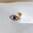 Load image into Gallery viewer, Evil Eye Flat Back Studs • Screw In Ball Back OR Flat Back Earrings • Body Jewelry • 316L Surgical Steel • Crystal Gems • Comfort Stud • 18G