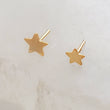 Load image into Gallery viewer, Solid 14K Gold Star studs, overhead shot of the 3mm and 4mm side by side on white background by Studio Blue on Etsy