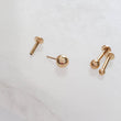 Load image into Gallery viewer, 14k Flat Back Ball Studs • Comfort Studs • Sleep In Earrings • Push In Flat Back • Ear Stack • Multiple Piercings • 18g • Fine Body Jewelry