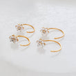 Load image into Gallery viewer, SPARKLE Flower Hug Hoops • Thin CZ Cluster Hoops • Open Skinny Hoop • Modern Hoop Earrings • Tiny Hug Hoops • Dainty Earrings • 20g