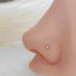 Load image into Gallery viewer, Bezel Set CZ Nose Bone • Sparkly Nose Bone • Dainty Nose Jewelry • Gold & CZ Nose Stud • 20 Gauge • 18G • Body Jewelry • Minimalist Style
