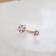 Load image into Gallery viewer, Sparkle Belly Button Naval Ring • Star Shaped • Round CZ • Double Jeweled • 14 Gauge • 14k Gold Plate • 316L Surgical Steel