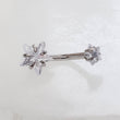 Load image into Gallery viewer, Sparkle Belly Button Naval Ring • Star Shaped • Round CZ • Double Jeweled • 14 Gauge • 14k Gold Plate • 316L Surgical Steel