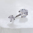 Load image into Gallery viewer, Sparkle Belly Button Naval Ring • Heart Shaped CZ • Double Jeweled • 14 Gauge • 14k Gold Plate • 316L Surgical Steel
