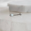 Load image into Gallery viewer, Opal Belly Ring • Prong Set Lab Opal • Non Dangle Belly Stud • Navel Piercing • 16 Gauge • Petite Belly Ring • Surgical Steel • Eyebrow Ring
