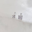 Load image into Gallery viewer, Tiny CZ Nose Bone in 316L Surgical Steel, 20 gauge 2mm & 3mm side by side on white background, by Studio Blue on Etsy