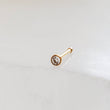Load image into Gallery viewer, Bezel Set CZ Nose Bone • Sparkly Nose Bone • Dainty Nose Jewelry • Gold & CZ Nose Stud • 20 Gauge • 18G • Body Jewelry • Minimalist Style