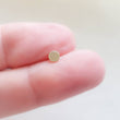 Load image into Gallery viewer, 14K Gold push in style flat back earring studs between 2 fingers. Comfort fit, nap style earrings by Studio Blue on Etsy