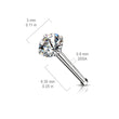 Load image into Gallery viewer, Tiny CZ Nose Bone in 316L Surgical Steel, 20 gauge 3mm on white background, by Studio Blue on Etsy