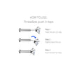 Load image into Gallery viewer, 3 Diamond CZ Stud Crescent • Threadless Push in Flat Back • Labret • Monroe • Cartilage • Lip • Body Jewelry • Implant Grade Titanium • 18g