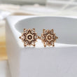 Load image into Gallery viewer, Golden Mandala Studs • Flower of Life • Bronze Earrings • Bohemian • Spiritual • Meditation • Delicate • Sacred Geometry • Zen Yoga Gift