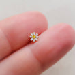 Load image into Gallery viewer, Dainty Daisy Nose Stud • L-Bend or Nose Bone • Delicate Nose Stud • Body Jewelry • Flower Stud • 20 Gauge • Enamel Daisy
