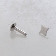 Load image into Gallery viewer, Four-point starburst design in a screw-in style flat back design. 16 Gauge Surgical Steel or 14K Gold plated earrings studs by Studio Blue on Etsy