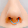 Load image into Gallery viewer, Fire Opal Front Facing Hinged Hoop • Seamless Hoop • White Opal • Blue Opal • Septum Ring • Body Jewelry • 16G • Clicker Hoop • Lip Ring