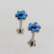Load image into Gallery viewer, Dainty Opal Flower Flat Back Studs • Threadless Push in • Labret • Monroe • Cartilage • Titanium Body Jewelry • Comfort Studs • Nose