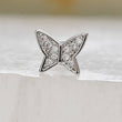 Load image into Gallery viewer, Pavé Butterfly Flat Back Studs • Diamond CZ Studs • Cartilage • Tragus • Comfort Studs • Internally Threaded • 16 Gauge • Cubic Zirconia