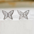 Load image into Gallery viewer, Pavé Butterfly Flat Back Studs • Diamond CZ Studs • Cartilage • Tragus • Comfort Studs • Internally Threaded • 16 Gauge • Cubic Zirconia