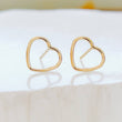 Load image into Gallery viewer, Delicate Gold Heart Studs • Wire Heart Studs • Heart Shaped Earrings • Delicate Heart Studs • Dainty Golden Hearts • Simple Wire Hearts