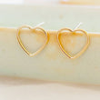 Load image into Gallery viewer, Delicate Gold Heart Studs • Wire Heart Studs • Heart Shaped Earrings • Delicate Heart Studs • Dainty Golden Hearts • Simple Wire Hearts