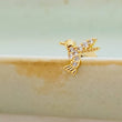 Load image into Gallery viewer, Cute Little Hummingbird Flat Back Studs • Sparkle Diamond CZ Body Jewelry • Internally Threaded • 16 Gauge • Comfort Studs • Sleep In