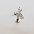 Load image into Gallery viewer, Cute Little Hummingbird Flat Back Studs • Sparkle Diamond CZ Body Jewelry • Internally Threaded • 16 Gauge • Comfort Studs • Sleep In