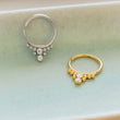 Load image into Gallery viewer, Bendable Septum Ring with Sparkling CZ Accent • Cubic Zirconia • 18 Gauge Surgical Steel • Boho Style • Gold Daith Hoop • Tragus or Rook