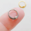 Load image into Gallery viewer, Little Snake Clicker Hoops • Hinged Segment Rings • Body Jewelry • 16 Gauge • Cartilage • Daith • Earlobe • Tiny Snakes • Surgical Steel