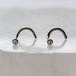 Load image into Gallery viewer, CZ Titanium Nose Screw • Bezel Set • 18g or 20g • Implant Grade • 2mm and 3mm Prong Set Diamond CZ • Delicate Nose Stud • Dainty Stud •