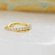 Load image into Gallery viewer, Double Twist Pavé Click In Hoop • Dainty Hinged Segment • 16G • Surgical Steel • Cubic Zirconia • Septum • Cartilage • Tragus