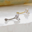 Load image into Gallery viewer, Sparkle Heart Eyebrow Ring • Petite Belly Ring • 316L Surgical Steel • Belly Button Piercing • Eyebrow Piercing • Curved Barbell • Screw