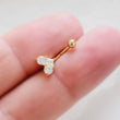 Load image into Gallery viewer, Sparkle Heart Eyebrow Ring • Petite Belly Ring • 316L Surgical Steel • Belly Button Piercing • Eyebrow Piercing • Curved Barbell • Screw