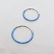 Load image into Gallery viewer, Fire Opal Front Facing Hinged Hoop • Seamless Hoop • White Opal • Blue Opal • Septum Ring • Body Jewelry • 16G • Clicker Hoop • Lip Ring