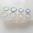 Load image into Gallery viewer, Fire Opal Front Facing Hinged Hoop • Seamless Hoop • White Opal • Blue Opal • Septum Ring • Body Jewelry • 16G • Clicker Hoop • Lip Ring