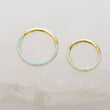 Load image into Gallery viewer, Fire Opal Front Facing Hinged Hoop • Seamless Hoop • White Opal • Blue Opal • Septum Ring • Body Jewelry • 16G • Clicker Hoop • Lip Ring