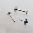 Load image into Gallery viewer, Dainty Opal Flower Flat Back Studs • Threadless Push in • Labret • Monroe • Cartilage • Titanium Body Jewelry • Comfort Studs • Nose