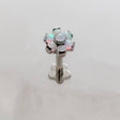 Load image into Gallery viewer, Dainty Opal Flower Flat Back Studs • Threadless Push in • Labret • Monroe • Cartilage • Titanium Body Jewelry • Comfort Studs • Nose