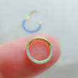 Load image into Gallery viewer, Fire Opal Front Facing Hinged Hoop • Seamless Hoop • White Opal • Blue Opal • Septum Ring • Body Jewelry • 16G • Clicker Hoop • Lip Ring