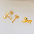 Load image into Gallery viewer, Cute Little Hummingbird Flat Back Studs • Sparkle Diamond CZ Body Jewelry • Internally Threaded • 16 Gauge • Comfort Studs • Sleep In