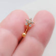 Load image into Gallery viewer, Sparkle Flower Eyebrow Ring • Petite Belly Button Ring • 16 Gauge • Body Jewelry • Flower Belly Ring • Curved Barbell • Surgical Steel