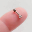 Load image into Gallery viewer, Titanium and Diamond CZ Ball Back Studs • 18 Gauge • Body Jewelry • Screw Back • Comfort Studs • Sleep In Studs • Cartilage • Cubic Zirconia