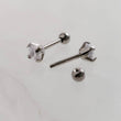 Load image into Gallery viewer, Titanium and Diamond CZ Ball Back Studs • 18 Gauge • Body Jewelry • Screw Back • Comfort Studs • Sleep In Studs • Cartilage • Cubic Zirconia