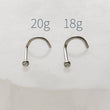 Load image into Gallery viewer, CZ Titanium Nose Screw • Bezel Set • 18g or 20g • Implant Grade • 2mm and 3mm Prong Set Diamond CZ • Delicate Nose Stud • Dainty Stud •