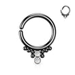 Load image into Gallery viewer, Bendable Septum Ring with Sparkling CZ Accent • Cubic Zirconia • 18 Gauge Surgical Steel • Boho Style • Gold Daith Hoop • Tragus or Rook